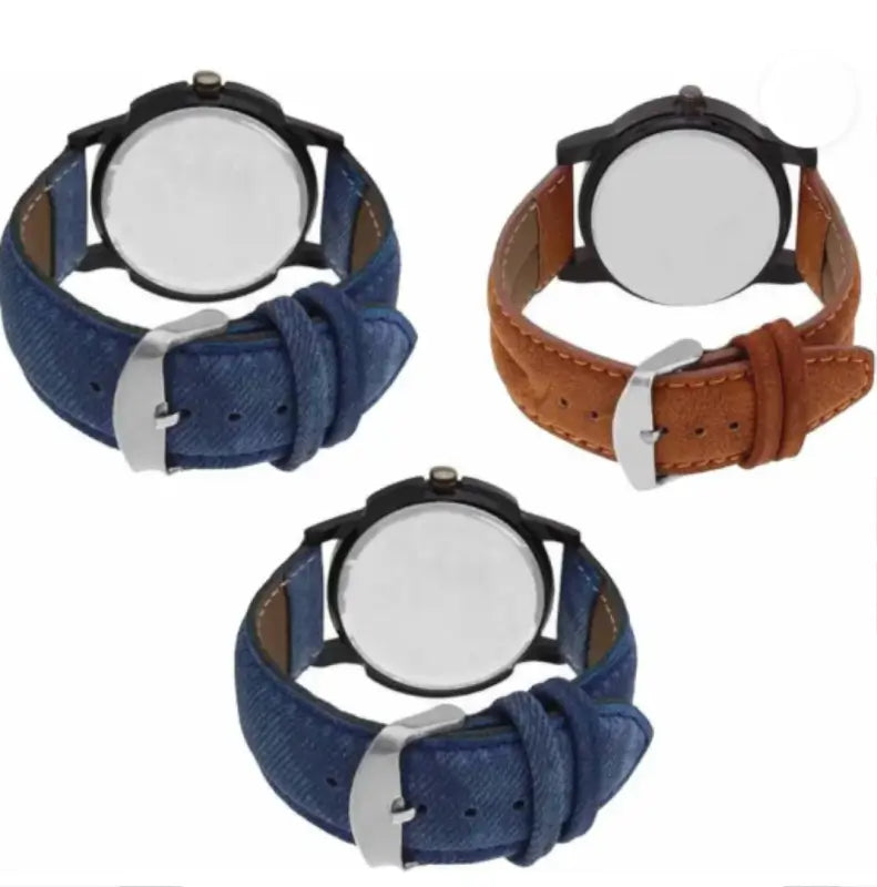 Attractive Men Multicolor Leather Analog Watch Combo