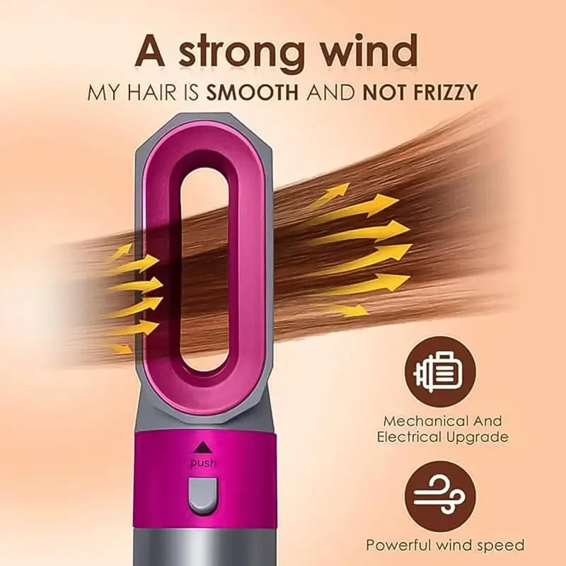 5 in 1 Hot Air Hair Dryer Brush – Multifunctional Styler with Detachable Heads for Drying, Straightening & Curling (1000W).