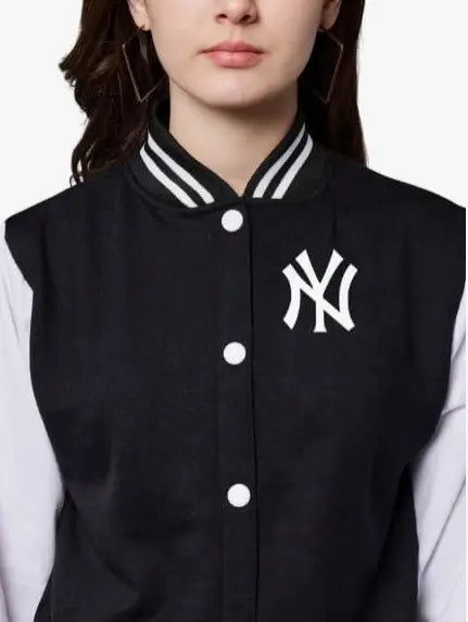Stylish NY Varsity Jacket – Women’s Fleece Outerwear