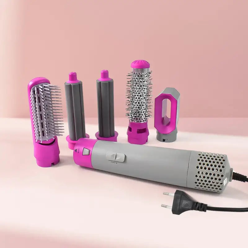 5 in 1 Hot Air Hair Dryer Brush – Multifunctional Styler with Detachable Heads for Drying, Straightening & Curling (1000W).